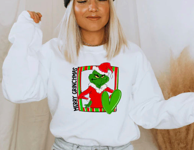 GRINCH W/ HEART TEE, GREEN MAN, CHRISTMAS